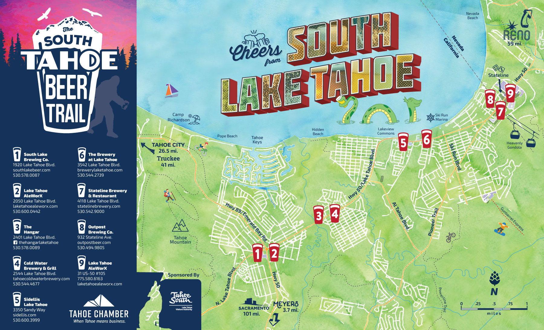 south lake tahoe beer map