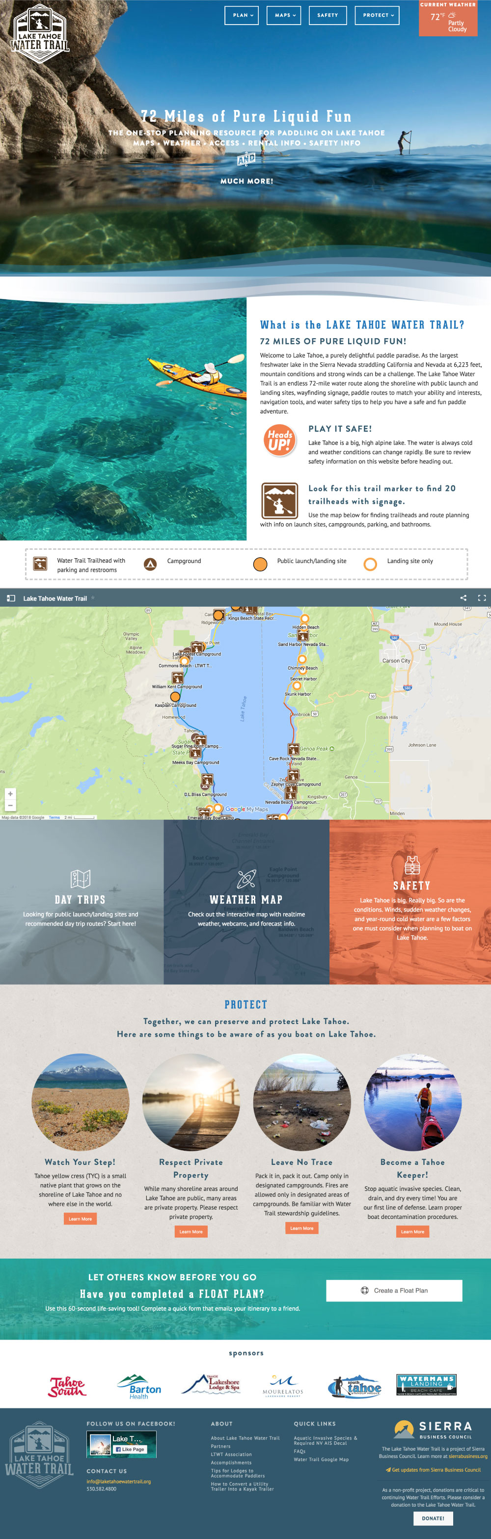 lake tahoe water trail website and logo